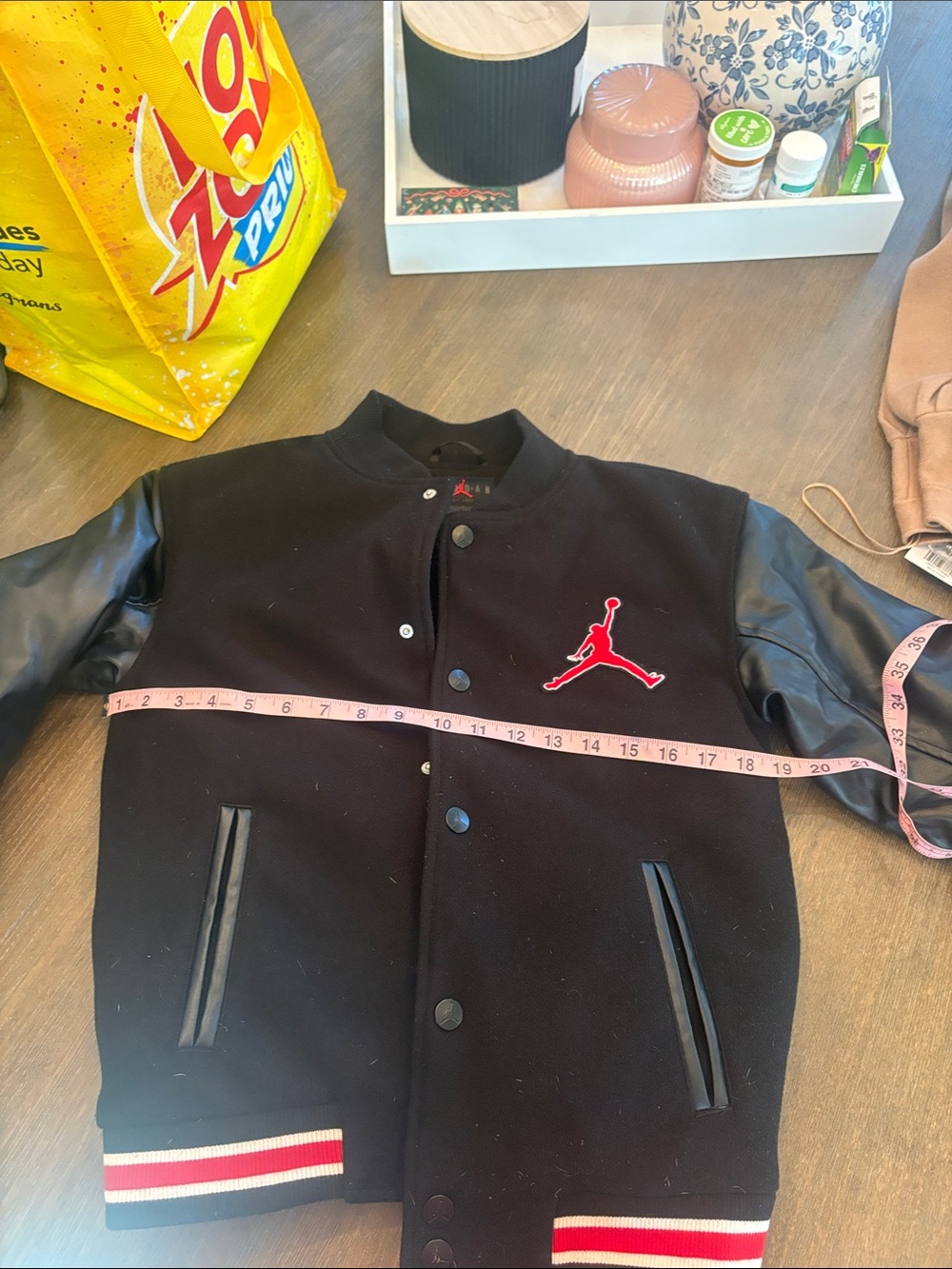 Jordan Black and Red Varsity Bomber Jacket